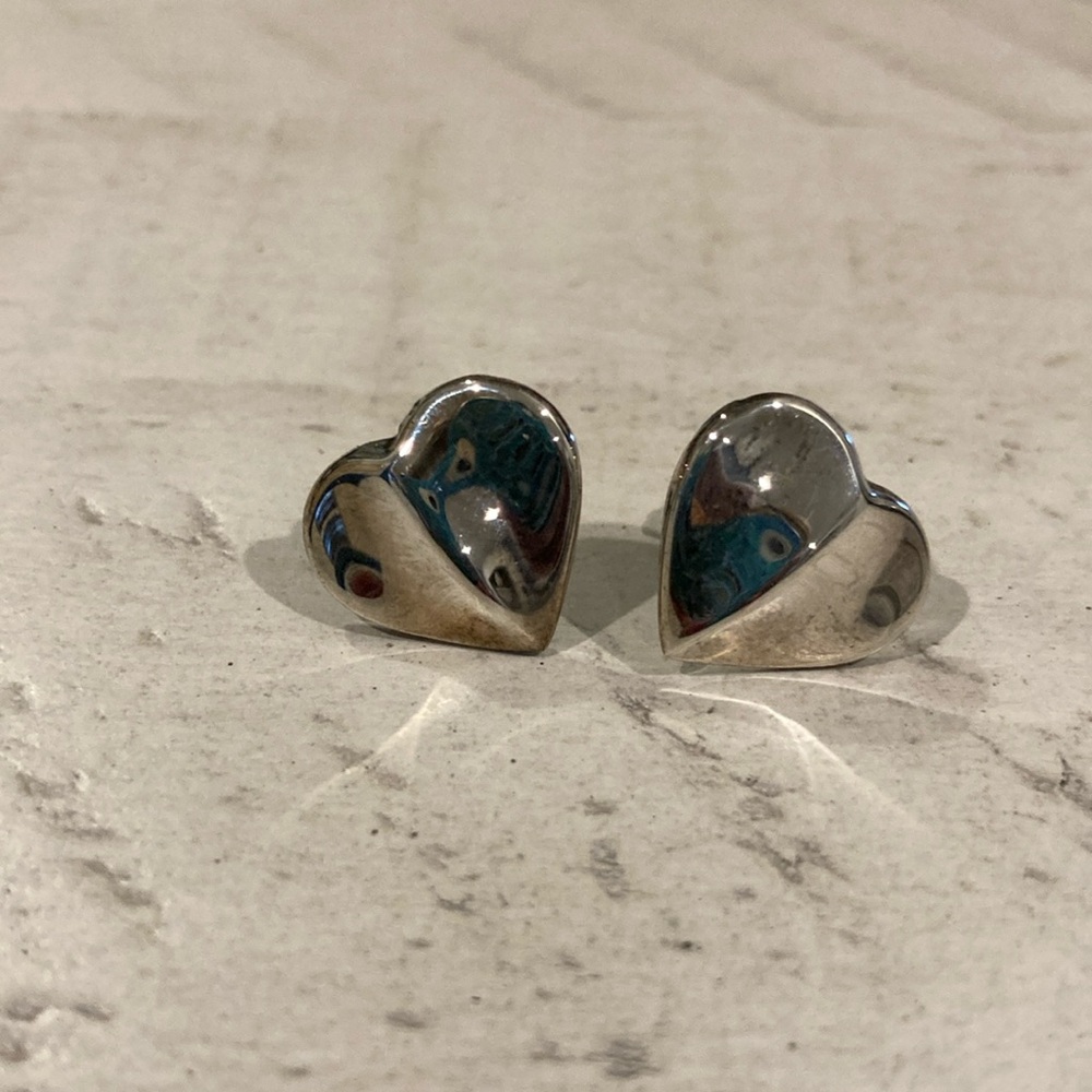 Sterling silver heart post earrings